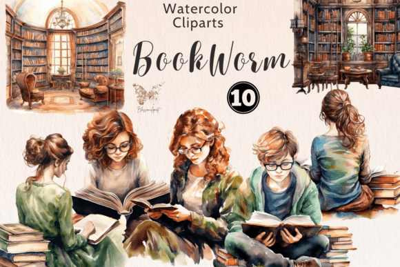 Bookworm Watercolor Cliparts: A Designer’s Review for Branding & Creative Projects