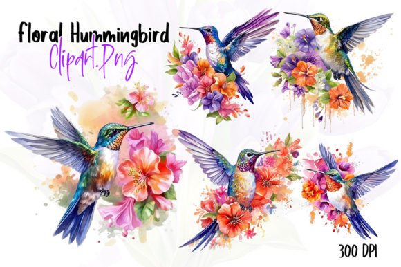 Floral Hummingbird Watercolor Clipart Illustrations Review