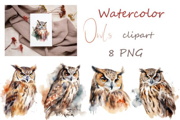 Owl Clipart Illustrations: Watercolor Nursery Art Review