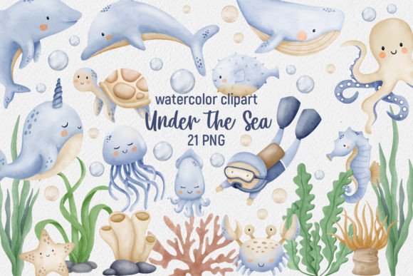 Under the Sea Illustrations: Watercolor Clipart Review