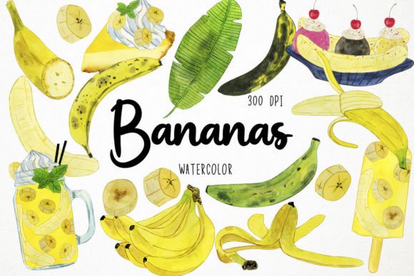 Watercolor Banana Clipart: A Fresh Illustration for Branding & Marketing