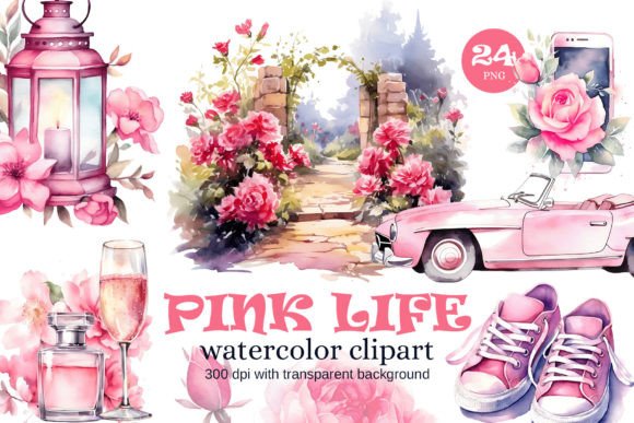 Watercolor Pinkcore: A Fresh Illustration Bundle for Lifestyle Branding