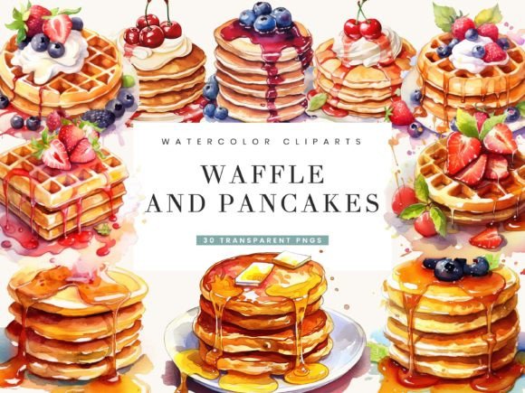 Watercolor Waffle and Pancakes Clipart: A Brand Designer’s Real-World Review for Local Business Branding
